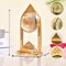 Vastu Pillar Pyramid and Shri Yantra with Magnifying Glass 3 Layer Shree Yantra Wish Pyramid for Good Luck Home Office Decor - Perfect for Meditation Spaces (8 x 4 Inch)